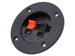 Zacisk głośnikowy z przyciskiem na panel Śr.otw.mont: 49mm Zacisk głośnikowy z przyciskiem na panel Śr.otw.mont: 49mm