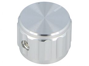 Gałka ze wskaźnikiem aluminium średnica osi 6,35mm fi20x15mm srebrny Gałka ze wskaźnikiem aluminium średnica osi 6,35mm fi20x15mm srebrny