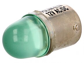 Lampka LED zielony BA15S 12VDC 12VAC Lampka LED zielony BA15S 12VDC 12VAC