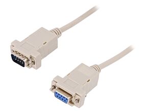 Kabel D-Sub 9pin gniazdo,D-Sub 9pin wtyk 2m beżowy Kabel D-Sub 9pin gniazdo,D-Sub 9pin wtyk 2m beżowy