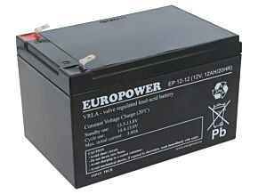 Akumulator kwasowo-ołowiowy EUROPOWER 12V 12Ah AGM 151x98x98mm Akumulator kwasowo-ołowiowy EUROPOWER 12V 12Ah AGM 151x98x98mm