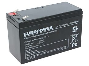 Akumulator kwasowo-ołowiowy EUROPOWER 12V 7,2Ah AGM 151x65x98mm