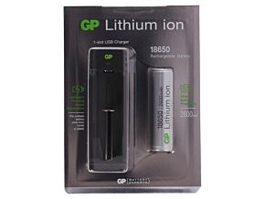 Ładowarka GP do akumulatorów Li-Ion 3,6/3,7V 1A 5VDC