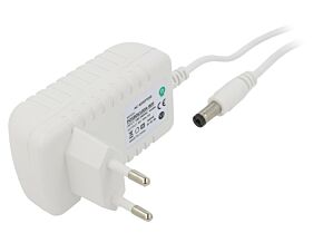 Zasilacz impulsowy stałonapięciowy 6VDC POS 1A 6W Wyj 5,5/2,1 biały Zasilacz impulsowy stałonapięciowy 6VDC POS 1A 6W Wyj 5,5/2,1 biały