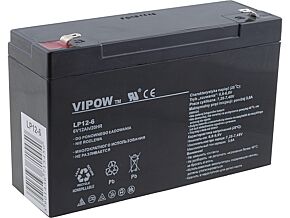 Akumulator kwasowo-ołowiowy VIPOW 6V 12Ah żywotność 5 lat Akumulator kwasowo-ołowiowy VIPOW 6V 12Ah żywotność 5 lat