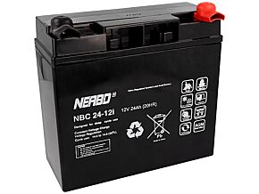 Akumulator kwasowo-ołowiowy NERBO 12V 24Ah żywotność do 1800 cykli Akumulator kwasowo-ołowiowy NERBO 12V 24Ah żywotność do 1800 cykli