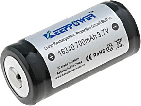 Akumulator Li-Ion 16340(1/2A) 3,7V/650mAh fi16x34,7mm