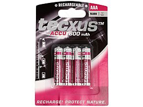Akumulator Ni-MH AAA, R3 1,2V 600mAh TECXUS O10,5x44,5mm 4 Akumulator Ni-MH AAA, R3 1,2V 600mAh TECXUS O10,5x44,5mm 4