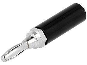 Wtyk bananowe 4mm 60VDC czarny Śr.przew.maks:4,8mm