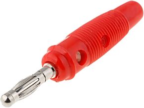 Wtyk bananowy skręcany 10A czerwony