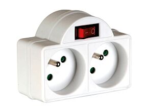 2-gniazdkowa przejściówka z przełącznikiem 2-gniazdkowa przejściówka z przełącznikiem