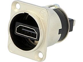 Adapter NEUTRIK HDMI gniazdo x2 ekranowane złocony Kolor srebrny