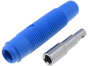 Gniazdo bananowe 4mm na przewód 16A niebieskie Gniazdo bananowe 4mm na przewód 16A niebieskie