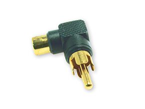 Przejście kątowe wtyk Cinch – gniazdo Cinch czarne Przejście kątowe wtyk Cinch – gniazdo Cinch czarne