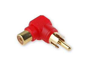 Przejście kątowe wtyk Cinch – gniazdo Cinch czerwone Przejście kątowe wtyk Cinch – gniazdo Cinch czerwone