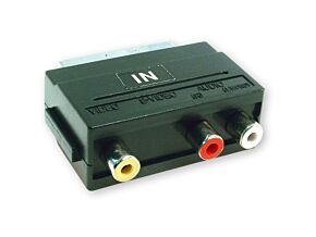 Przejście wtyk IN Scart – 3 x gniazdo Cinch Przejście wtyk IN Scart – 3 x gniazdo Cinch