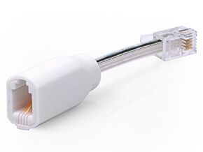 Telefoniczny łącznik 4P4C obrotowy na kablu biały Telefoniczny łącznik 4P4C obrotowy na kablu biały