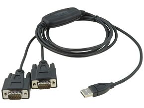 Adapter USB-RS-232 D-Sub 9pin wtyk x2 USB A wtyk 1,5m czarny Adapter USB-RS-232 D-Sub 9pin wtyk x2 USB A wtyk 1,5m czarny