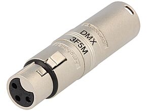 Łącznik XLR męski 5pin XLR żeński 3pin srebrny prosty Łącznik XLR męski 5pin XLR żeński 3pin srebrny prosty