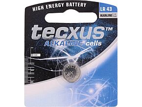 Bateria alkaliczna TECXUS 1,5V LR43 fi11,6x4,2mm 100mAh Bateria alkaliczna TECXUS 1,5V LR43 fi11,6x4,2mm 100mAh