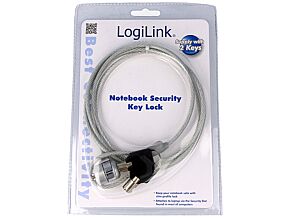 Linka zabezpieczająca do laptopa LOGILINK kolor srebrny 1,5m
