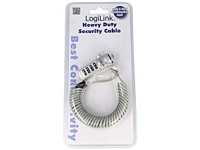 Linka zabezpieczająca do laptopa LOGILINK kolor srebrny 1,8m