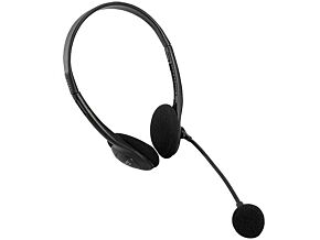 Słuchawki z mikrofonem; regulacja głośności, stereo; czarny Słuchawki z mikrofonem; regulacja głośności, stereo; czarny