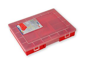 Pudełko na drobne elementy z 12 przegródkami czerwone Pudełko na drobne elementy z 12 przegródkami czerwone