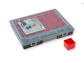 Pudełko na drobne elementy z 24 ruchomymi pojemnikami