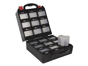 Pojemnik warsztatowy z 18 zasobnikami na klipsach