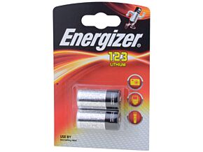 Bateria litowa ENERGIZER 3V CR123A, R123 PHOTO 2szt. fi17x34,2mm