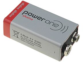 Bateria alkaliczna 9V 6F22 Power One 25,5x47,5x16,5mm 550mAh