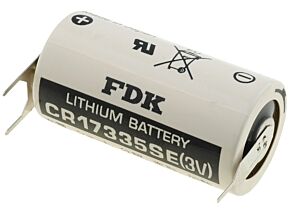 Bateria litowa FDK 3V 2/3A,2/3R23 1800mAh 3pin, biegun dodatni 2pin