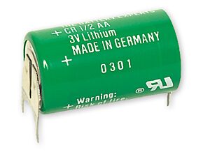 Bateria litowa 3V z wyprowadzeniami 3PIN 1/2AA Bateria litowa 3V z wyprowadzeniami 3PIN 1/2AA