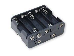 Pojemnik na 10 baterii R6 AA Wyprowadzenia typu 6F22 Kolor czarny Pojemnik na 10 baterii R6 AA Wyprowadzenia typu 6F22 Kolor czarny