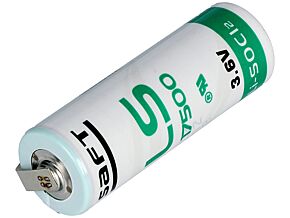 Bateria litowa 3,6V SAFT A, R23 blaszki lutownicze fi17x50mm