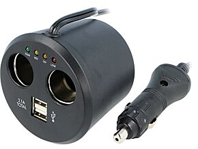 Rozgałęźnik zapalniczki samochodowej SCI 10A 12V/2x4A USB 5V/2x2,1A