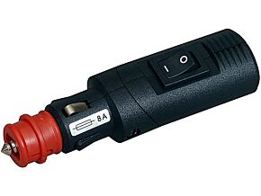 Wtyk zapalniczki samochodowej zacisk śrubowy 8A czarny