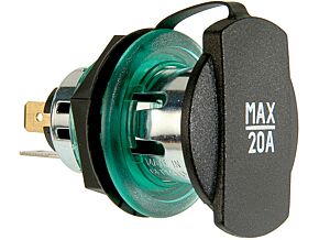 Gniazdo zapalniczki samochodowej PRO CAR 20A zielony