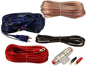 Zestaw kabli 10mm2 do montażu wzmacniacza samochodowego Zestaw kabli 10mm2 do montażu wzmacniacza samochodowego