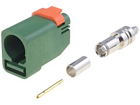 Wtyk FAKRA II SMB MOLEX żeński prosty RG174, RG316 zielony - E