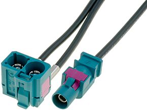 Adapter antenowy Fakra wtyk, Fakra gniazdo podwójne 0,25m