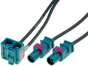 Adapter antenowy Fakra wtyk x2,Fakra gniazdo podwójne 0,25m