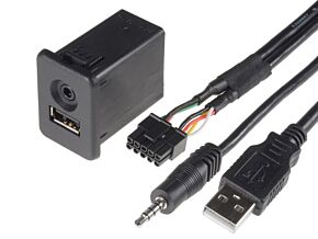 Adapter USB/AUX Opel USB A gniazdo, Jack 3,5mm 4pin gniazdo Adapter USB/AUX Opel USB A gniazdo, Jack 3,5mm 4pin gniazdo