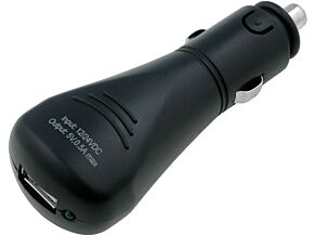 Zasilacz samochodowy USB A gniazdo 5V/1x0,5A czarny