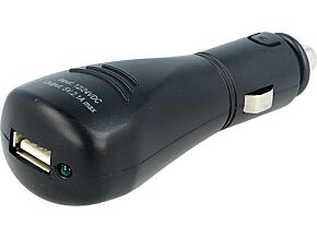 Zasilacz samochodowy USB A gniazdo 5V/1x2,1A czarny Zasilacz samochodowy USB A gniazdo 5V/1x2,1A czarny