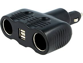 Zasilacz samochodowy 10A 12V/2x4A,5V/2x2A czarny