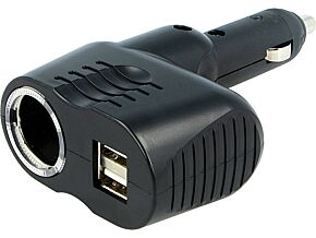 Zasilacz samochodowy 10A 12V/1x8A,5V/2x2A czarny Zasilacz samochodowy 10A 12V/1x8A,5V/2x2A czarny