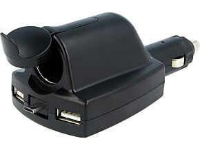 Zasilacz samochodowy 12V/1x6A,5V/3x2,5A czarny Zasilacz samochodowy 12V/1x6A,5V/3x2,5A czarny
