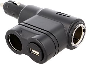 Zasilacz samochodowy 10A 12V/2x4A,5V/1x2,1A czarny